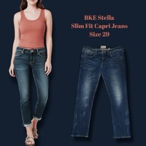 BKE Stella (Buckle) Jeans Slim Fit Capri Low/Mid Rise Stretch Denim Women’s 29